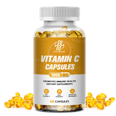 Bottle of Vitamin C Capsules dietary supplement