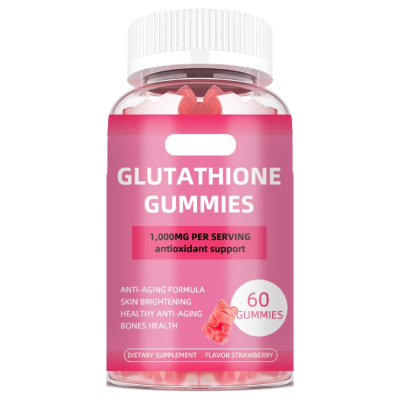 Bottle of Glutathione Gummies with fruit-flavored antioxidant supplement