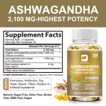 Supplement Facts Label for Organic Ashwagandha Softgels
