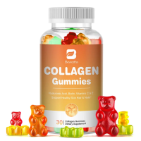 Bottle of collagen gummies with label