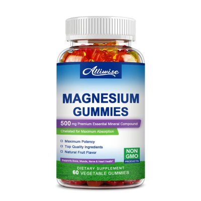 Magnesium gummies bottle with label