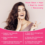 Glutathione and Collagen supplement bottle with supplement facts and product benefits